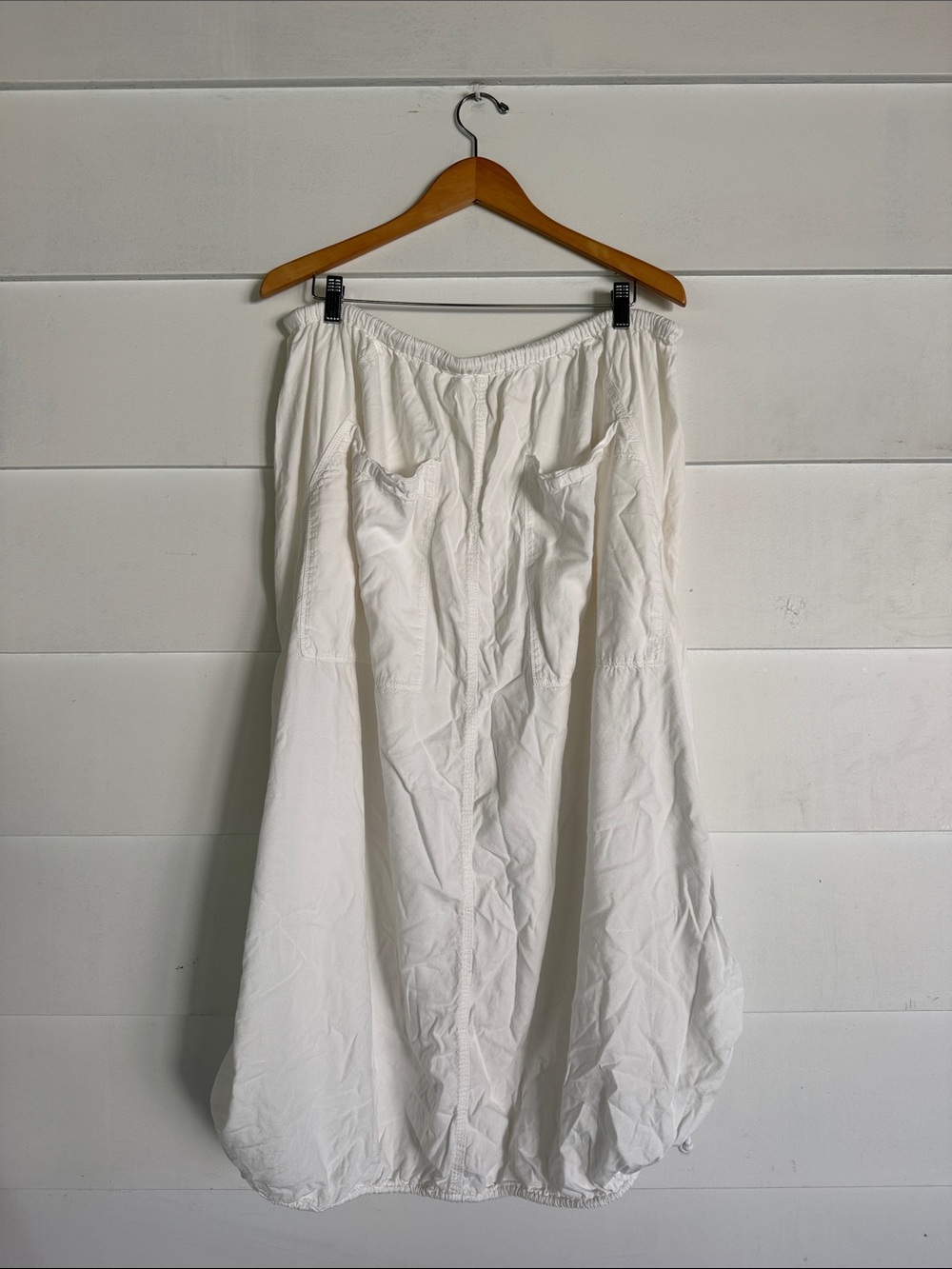 Free People White Maxi Skirt with Side Drawstring Details - Picture 5 of 7